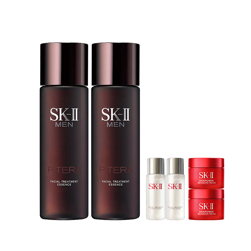 SK-II男士神仙水雙支禮盒(清瑩露30ml2+滋潤(rùn)面霜15g2)sk2生日新年禮物