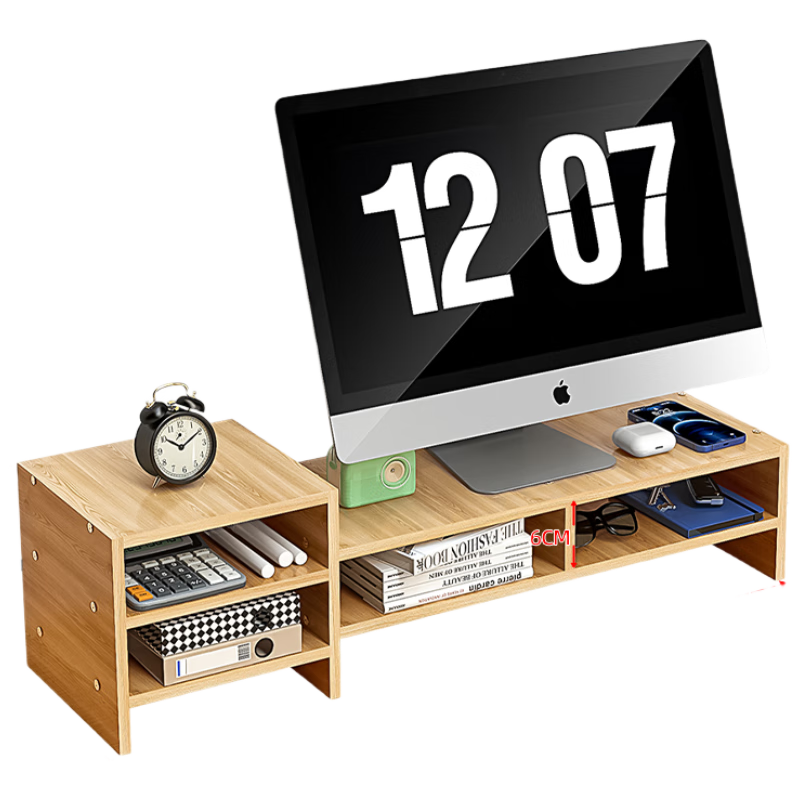 畢亞茲 顯示器增高架帶抽屜筆記本電腦支架臺式屏幕雙層支架辦公桌面置物架子收納儲物支架