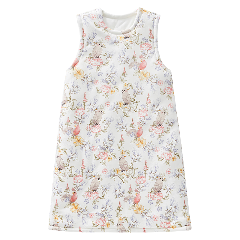 欧孕（OUYUN）背心睡袋婴儿秋冬宝宝睡袋抗菌  花鸟之歌80cmx35cm 前270后130