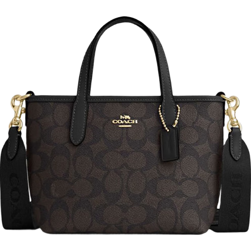 蔻馳(COACH)女包深棕色老花托特包單肩包CW032IMXAQ【品牌授權(quán)】生日禮物