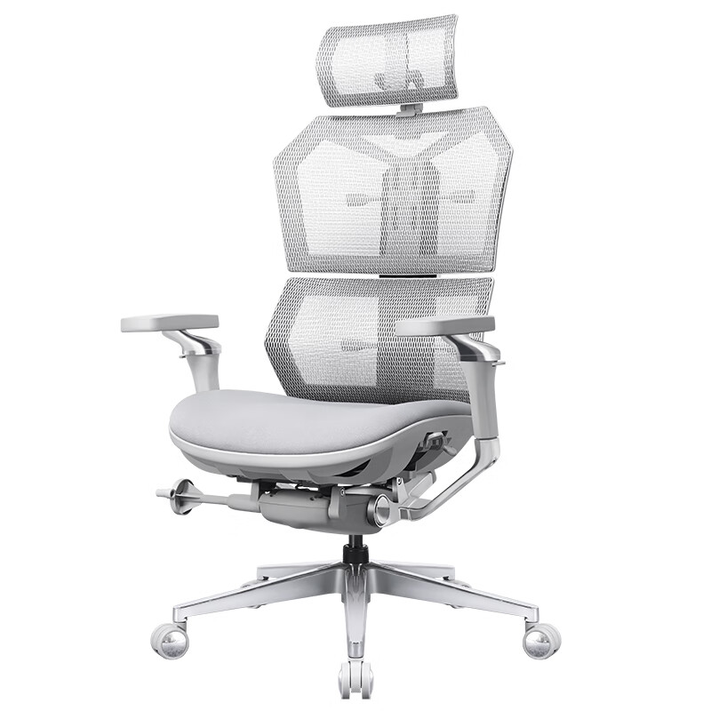 工学至尊 A8旗舰人体工学椅 极光银海绵坐垫 有脚托