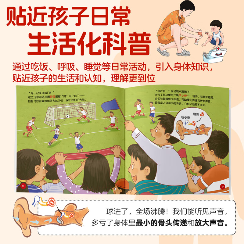 【新书】亲亲科学图书馆:身体的秘密(全10册) 3-6-8岁儿童日常生活化科普百科全书绘本皮肤呼吸毛发骨骼幼儿阅读启蒙亲子早教漫画 身体的秘密(全10册)