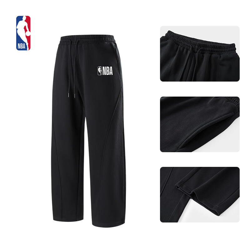NBA官方正品联盟球场生活系列男女同款运动休闲长裤 XL 联盟/黑色