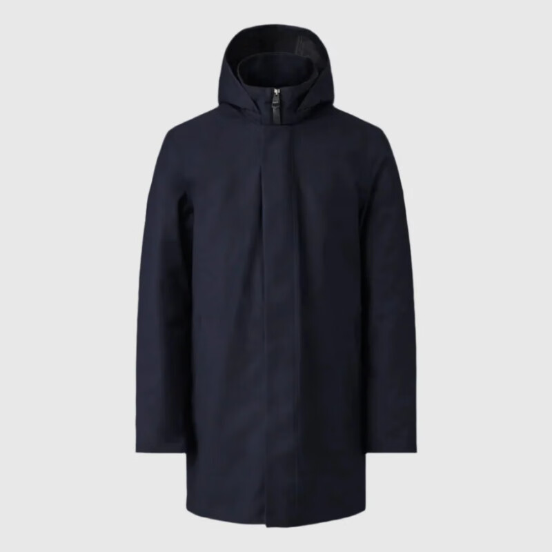 MACKAGE迈凯奇羽绒服ROLAND新款中长款可拆卸帽防风保暖羽绒男士派克大衣 深蓝Navy S (36)