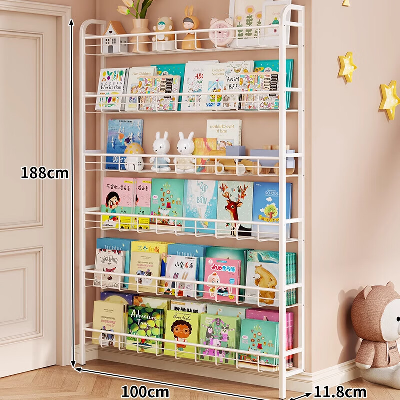 木格格门后置物架多层收纳架多功能储物架夹缝货架书架立式落地一体靠墙 【常规款】【100x11.8x188】