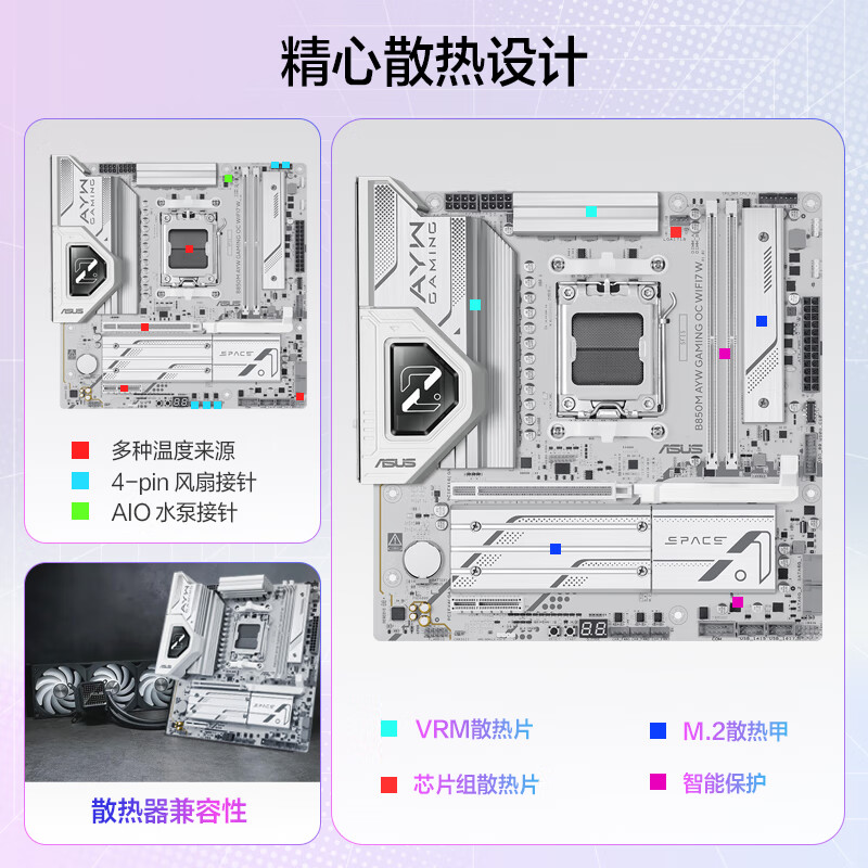 华硕 B850M AYW GAMING OC WIFI7 W 哎呦喂 图 4