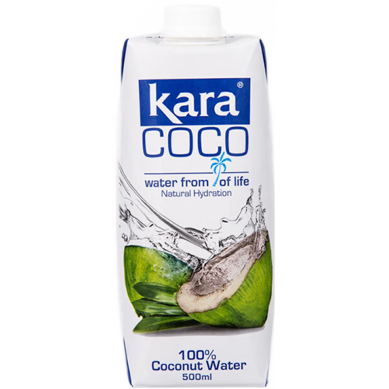 佳樂KARA椰子汁飲料 整箱印尼進口椰肉榨汁椰汁椰奶飲品 椰子水500ml