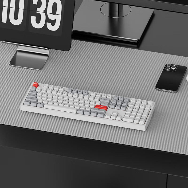 keychron渴创 Z6Ultra 机械键盘 无线有线双8K键盘 三模蓝牙键盘 客制化铝坨坨键盘 自研ZMK低功耗长续航  Z6U-双8K 红轴 RGB 快拆设计 闪白色