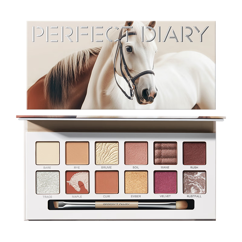 完美日記探險家12色眼影盤(pán)秋野栗馬14g粉質(zhì)細膩生日禮物送女友