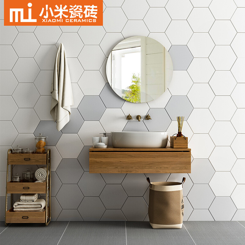 小米瓷砖 北欧六角砖厨房卫生间墙砖防滑地砖 白色 M23200【200x230】 规格
