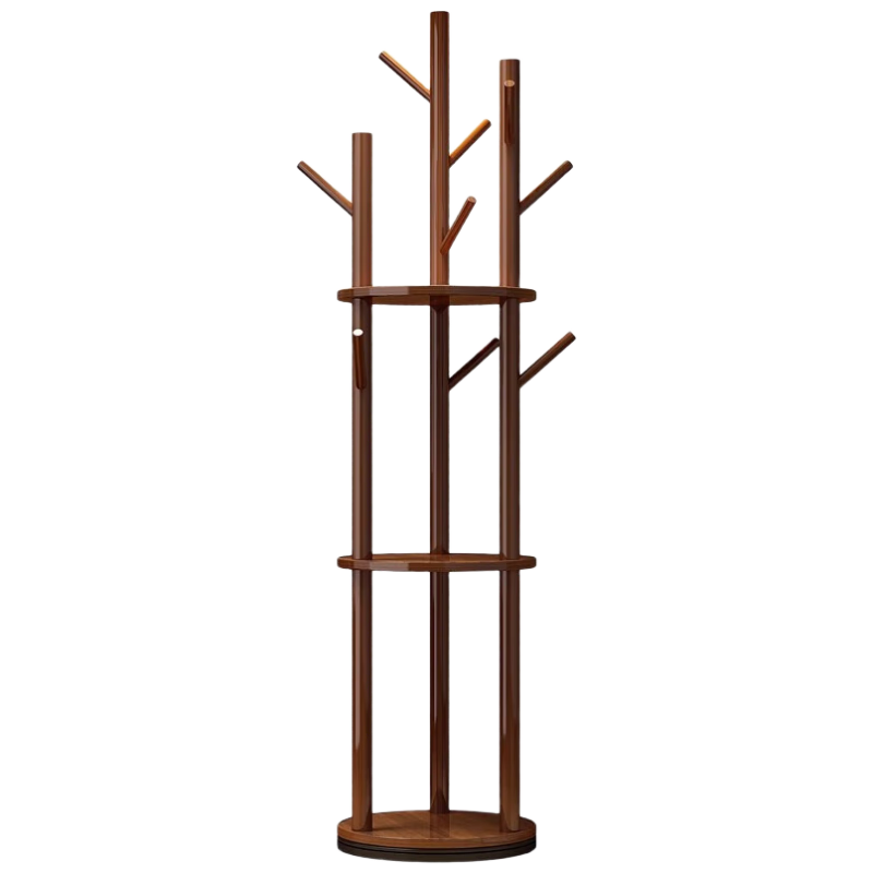 DSRAWMYT衣帽架 实木旋转落地衣架卧室家用置物架立式衣服架子客厅挂衣架