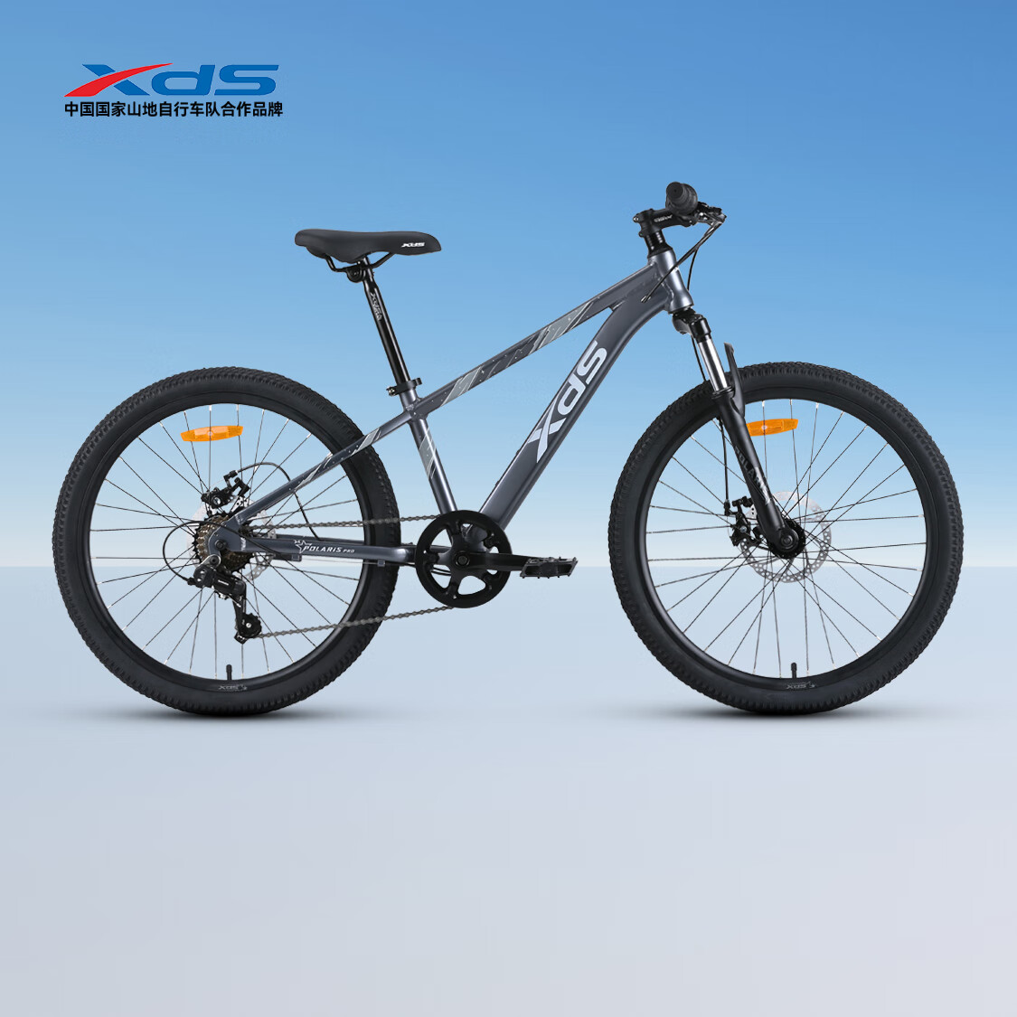 喜德盛青少年山地自行车2025款北极星PRO铝合金车架7速 星空灰 24英寸