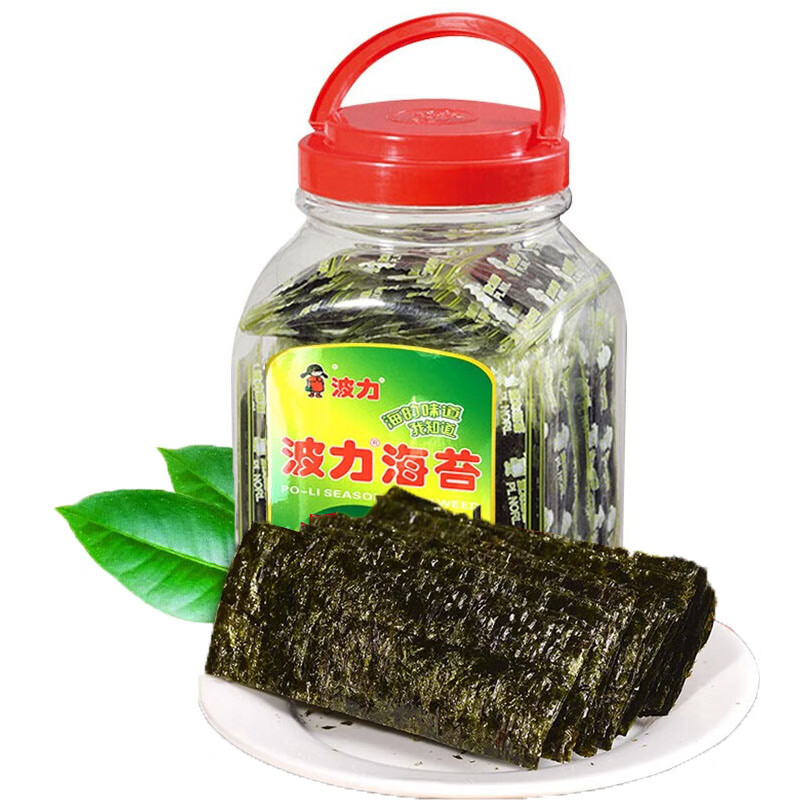 派紳波力海苔兒童原味桶裝夾心脆蕎麥脆脆即食紫菜包飯壽司脆片零 75g海苔*1桶