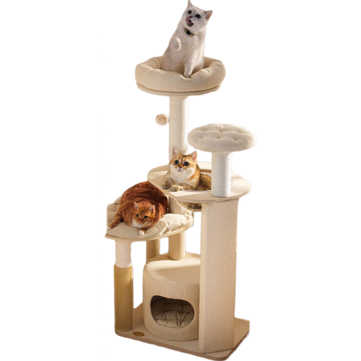 獸牌奶酪貓爬架小戶型不占地實(shí)木貓架貓樹貓窩貓抓板一體帶太空艙暖冬 奶酪Pro【上漆款】