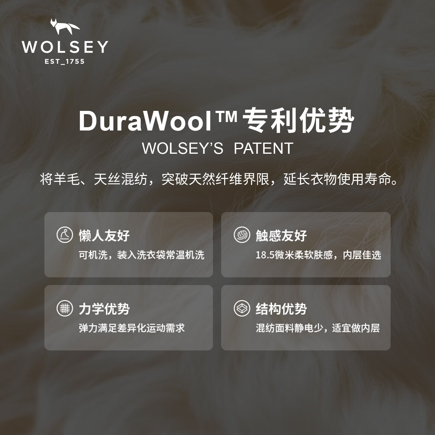 WOLSEY【18.5微米美利奴羊毛】天丝混纺长袖T恤高弹透气打底衫 藏青色【男款】 L 【男款175女款170】