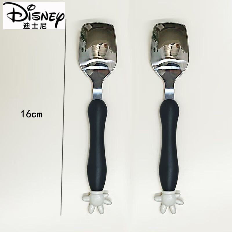迪士尼(Disney)不锈钢米奇米妮叉勺 儿童餐具婴儿创意卡携宝宝吃饭叉勺套装 2个米奇勺子 304食品级不锈钢 京东折扣/优惠券