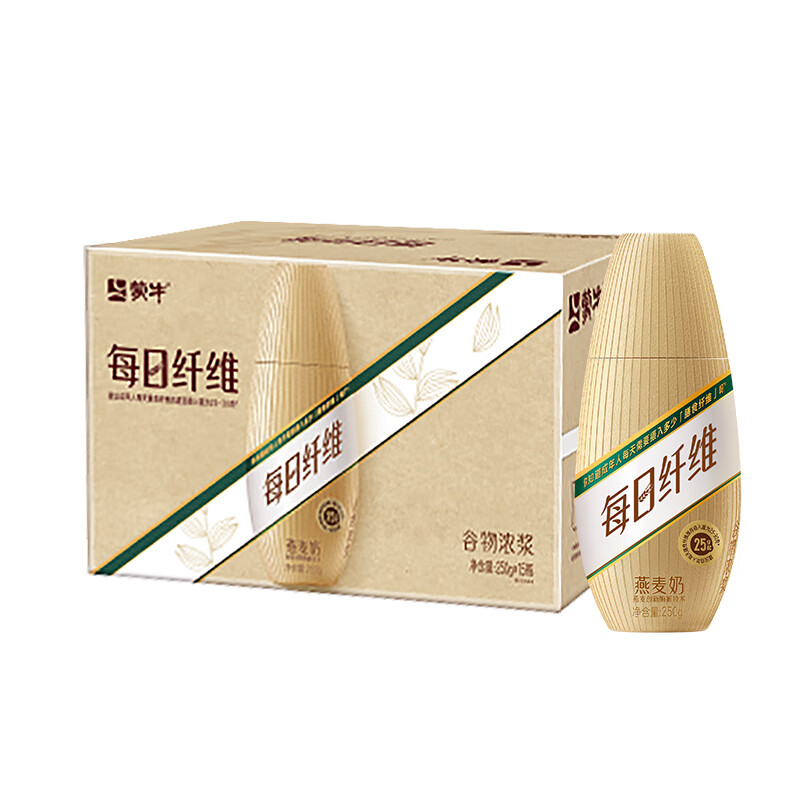 蒙牛每日纤维燕麦奶原味谷物饮料PET瓶250g×15瓶 原味