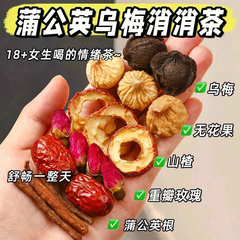 南同四海蒲公英烏梅消消茶飲山楂玫瑰花無(wú)花果花茶女調理沖泡秋冬養生茶包 烏梅蒲公英根茶【84g*1袋】