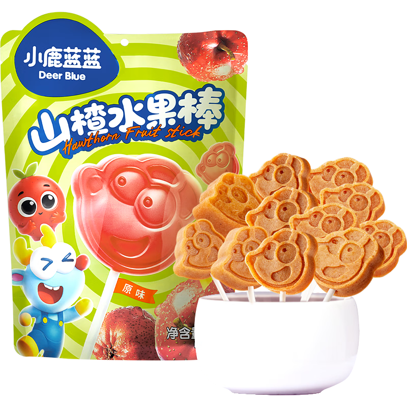 小鹿蓝蓝 宝宝山楂棒 儿童宝宝零食糖果 山楂棒棒新鲜果干制作 106g