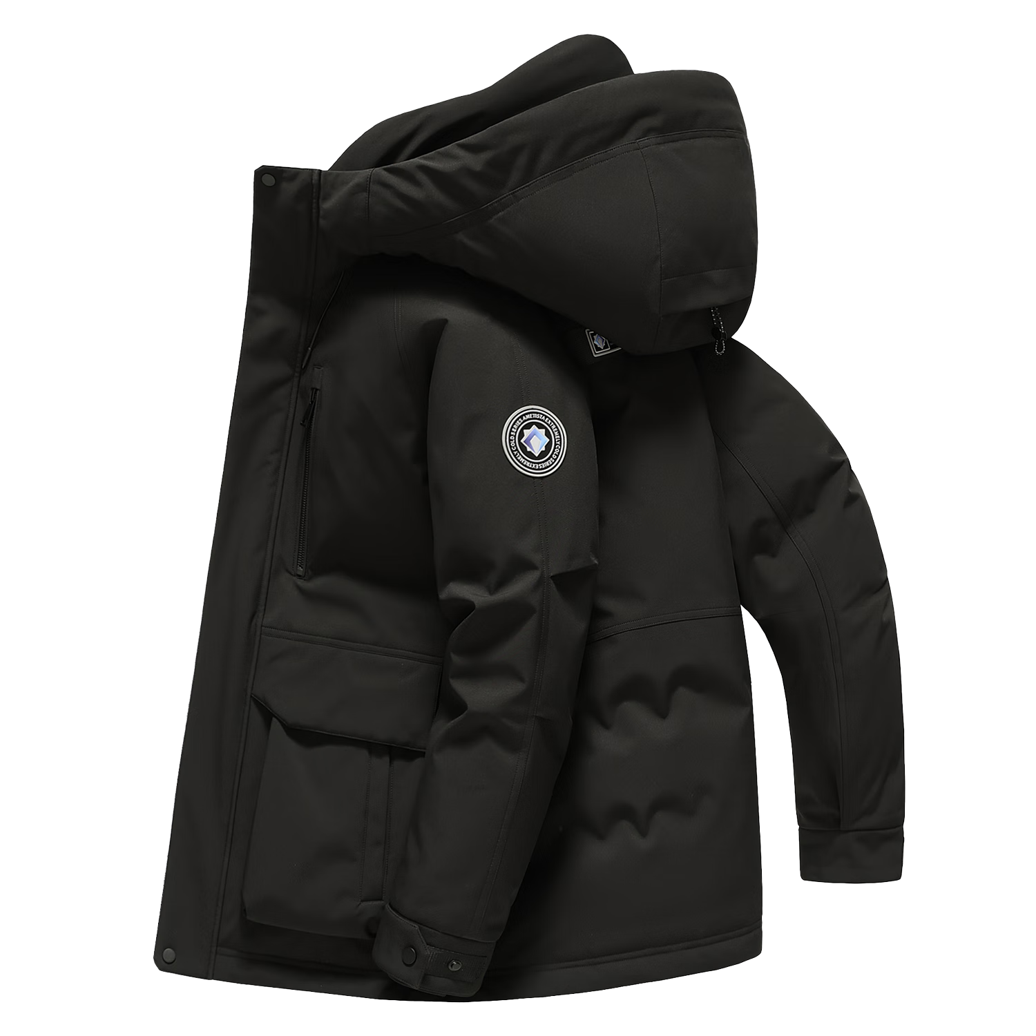 鸭鸭王一博同款2025冬季新款羽绒服男加厚圣诞工装款连帽休闲百搭外套