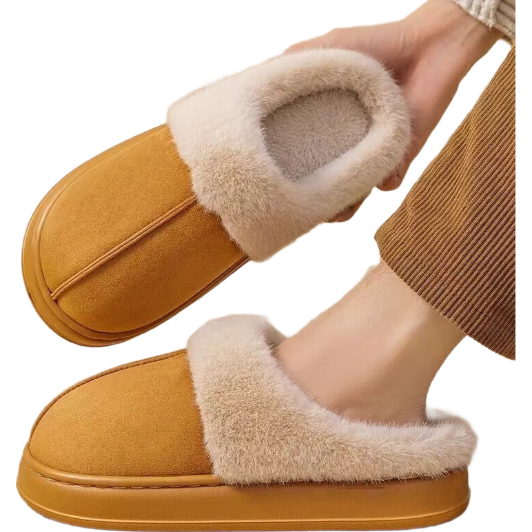 棉拖男棉拖女居家棉拖鞋加绒棉拖鞋男保暖鞋月子鞋女包头拖女 卡其色 40-41 偏小一码