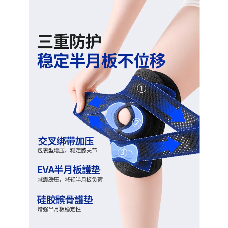 通用大码医用护膝半月板韧带损伤专用加大加肥男女士髌骨夏天用薄 一只装黑【8代医用款】膝盖/半月板损伤/运动防护/ XL【适合体重141-180斤】