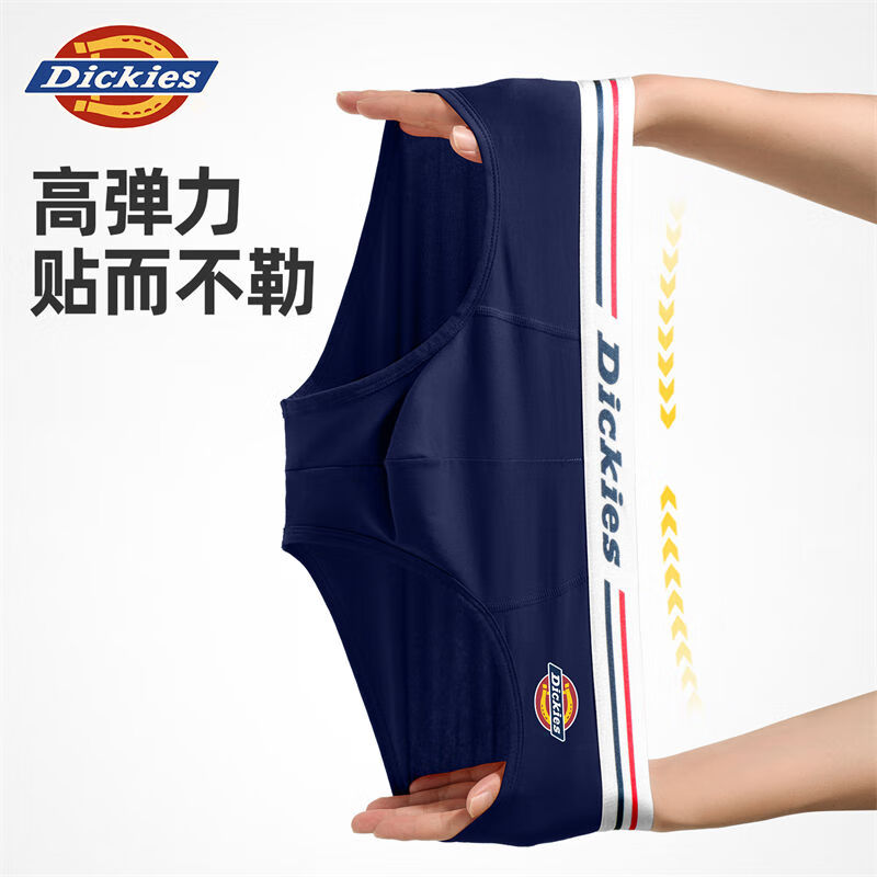 Dickies男士内裤三角裤纯棉10A抗菌冬季透气窄边性感全棉青少年加大宽松 藏青色三条装 3条 4XL 【建议200-230斤】