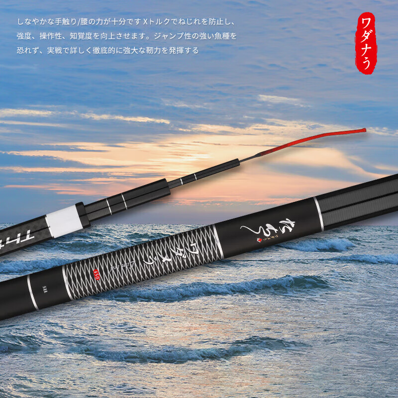 达瓦岵珑日本进口碳素钓鱼竿手竿超轻超硬十大台钓竿轻量综合竿鲫鲤鱼竿 10m 【6H19调】+礼包+原装竿稍