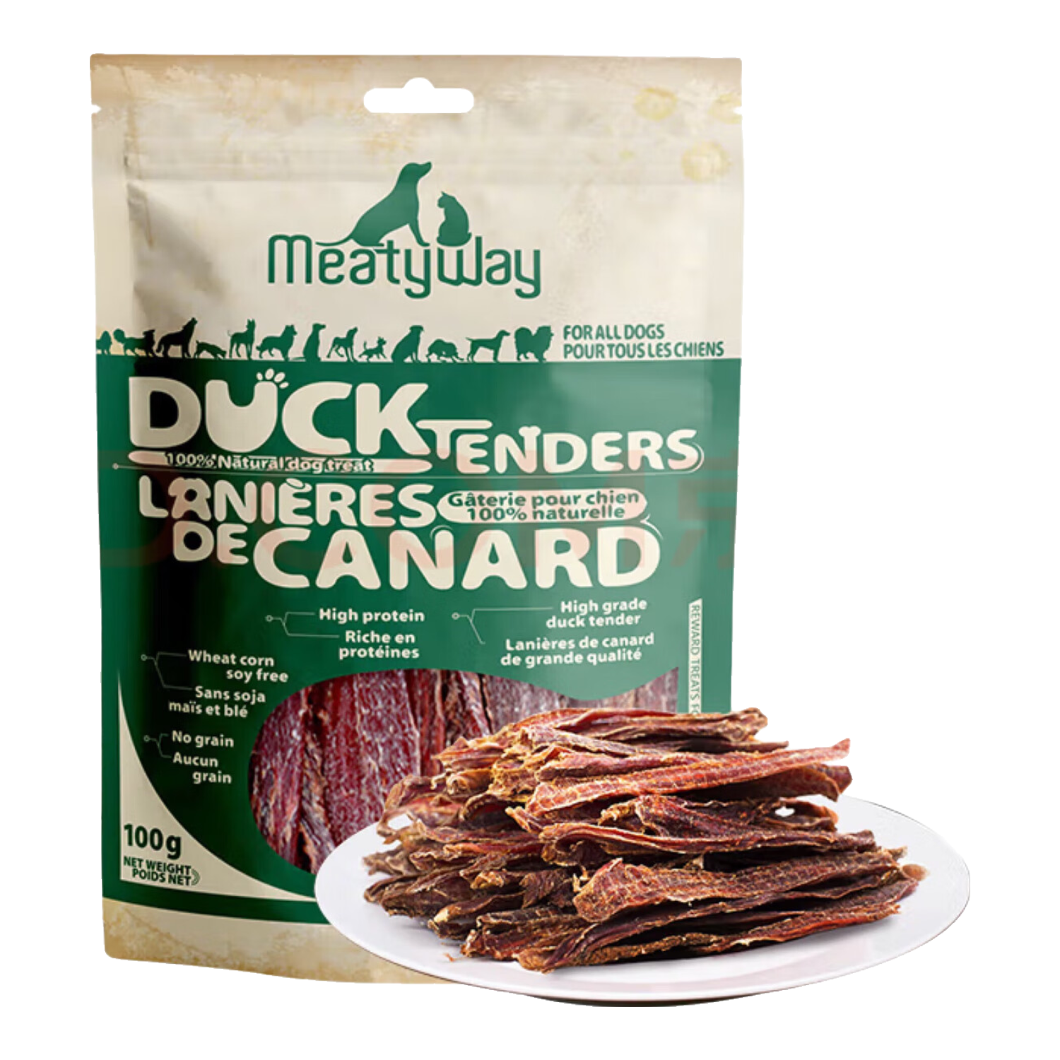 Meatyway爵宴寵物狗狗零食鴨胸肉干 訓(xùn)犬大禮包鴨肉干1.4kg