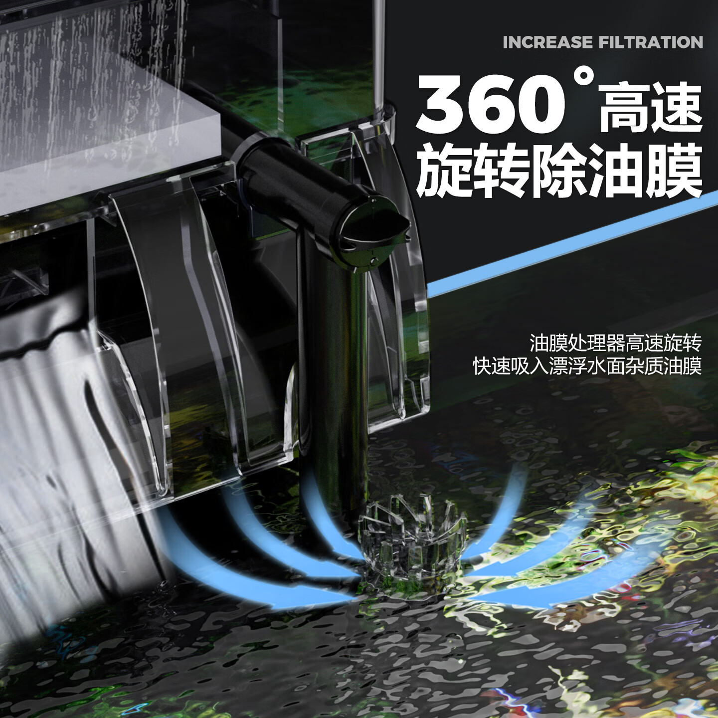 金利佳鱼缸壁挂过滤器大容量瀑布式净水循环增氧干湿分离xp-36ultra 高水位适用/10w【XP-33Ultra】(除油膜款)