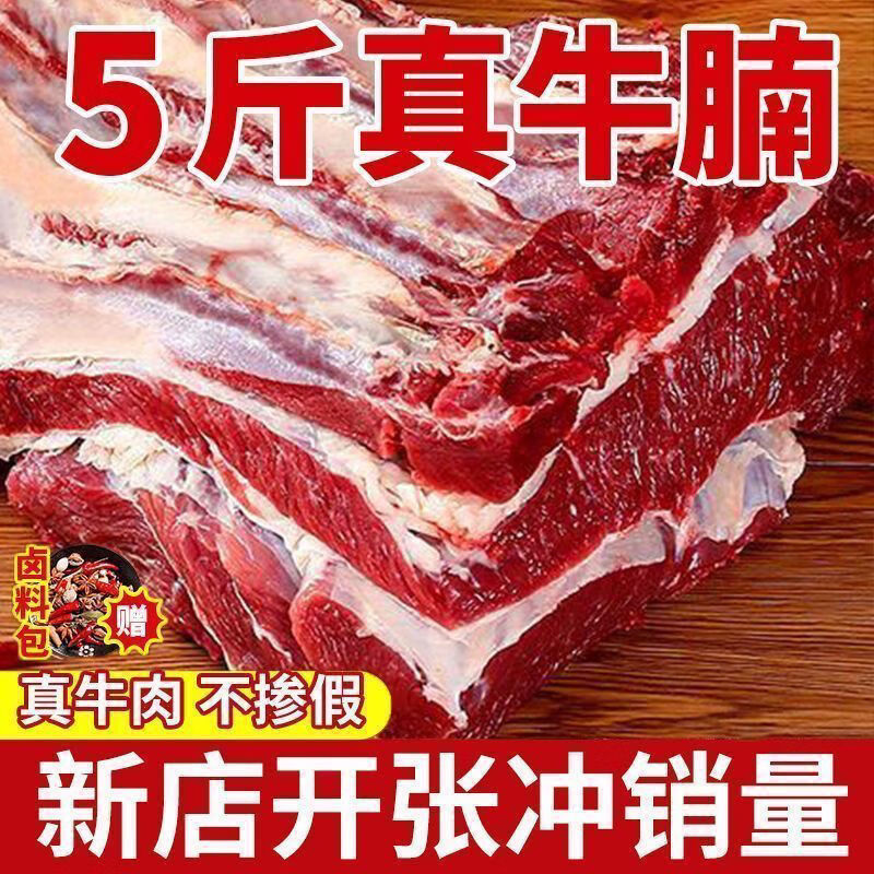 顺丰】新鲜原切大块牛腩生鲜牛肉正宗国产散养黄牛牛腩不添加速冻 精品牛腩 5斤