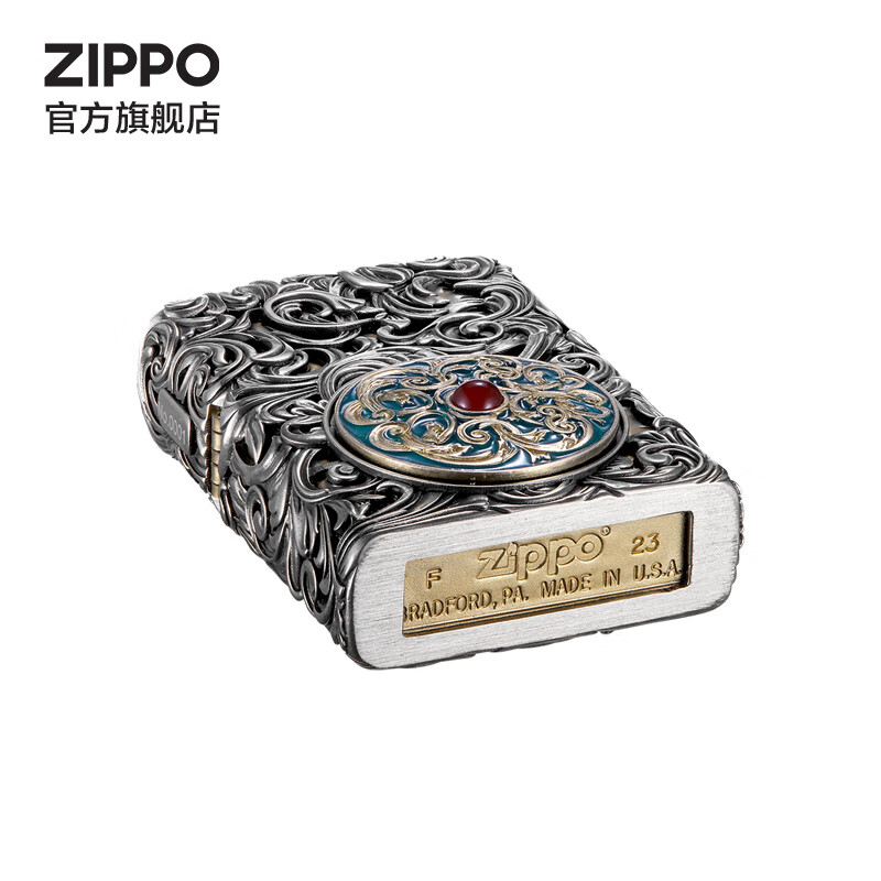 ZIPPO打火机官方旗舰店正品生日送老公礼物 全包裹唐草万代 送男友告白 唐草万代 龙纹雕花礼盒 套装