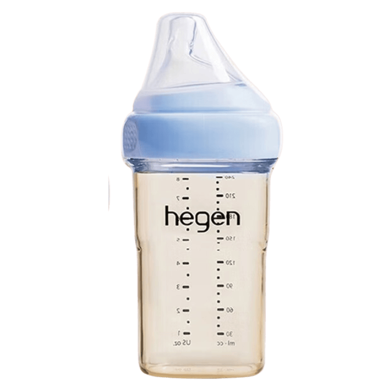 HEGEN海格恩奶瓶新生儿3-6个月240mlPPSU防胀气防呛仿母乳原装进口蓝色