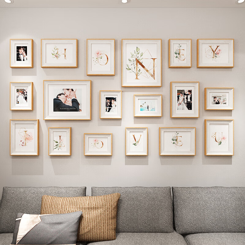 18框照片墙白木色-无画芯