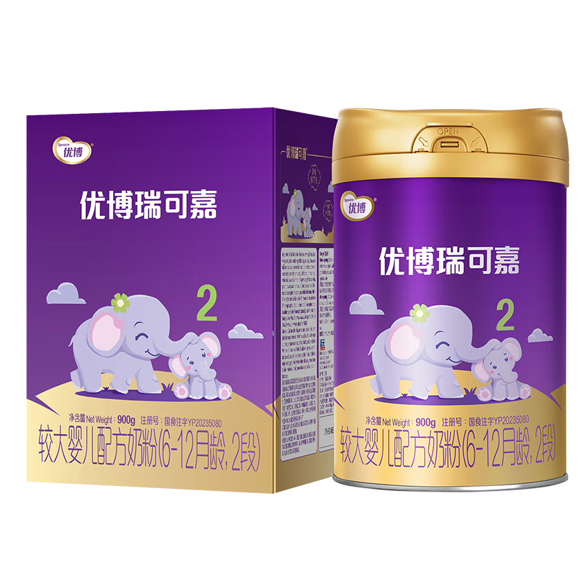 优博瑞可嘉【合格ARA】法国进口婴幼儿配方奶粉2段(6-12月龄)900g*1动态营养