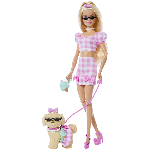 芭比(Barbie)女孩兒童娃娃玩具生日禮物-芭比絨絨好時光系列之活力貴賓犬JFP36