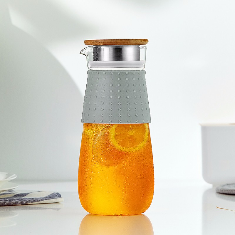 美斯尼 玻璃冷水壶凉水壶泡花果茶壶茶具套装水壶可搭配玻璃水杯耐热