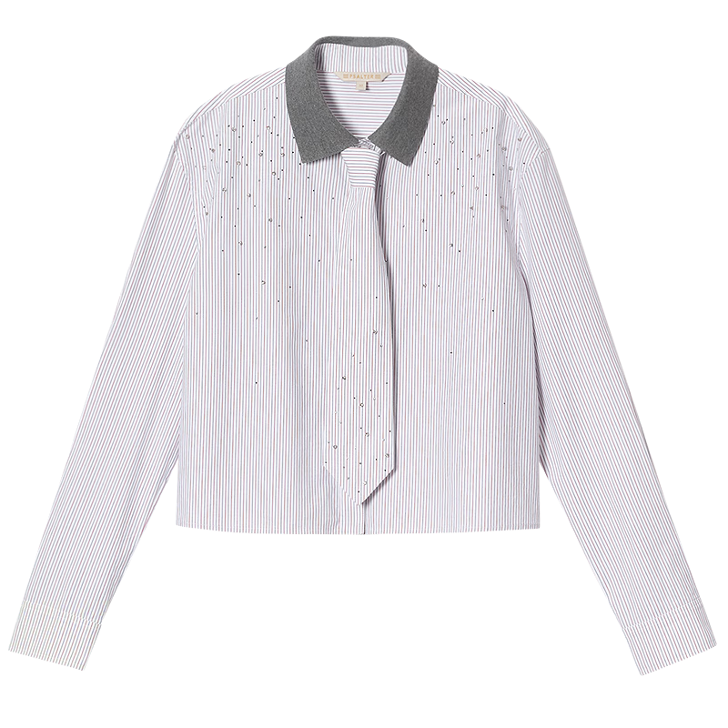 PSALTER诗篇专选格雷系学院风蕾丝花边拼接针织衫女2025冬季新款 本白 S