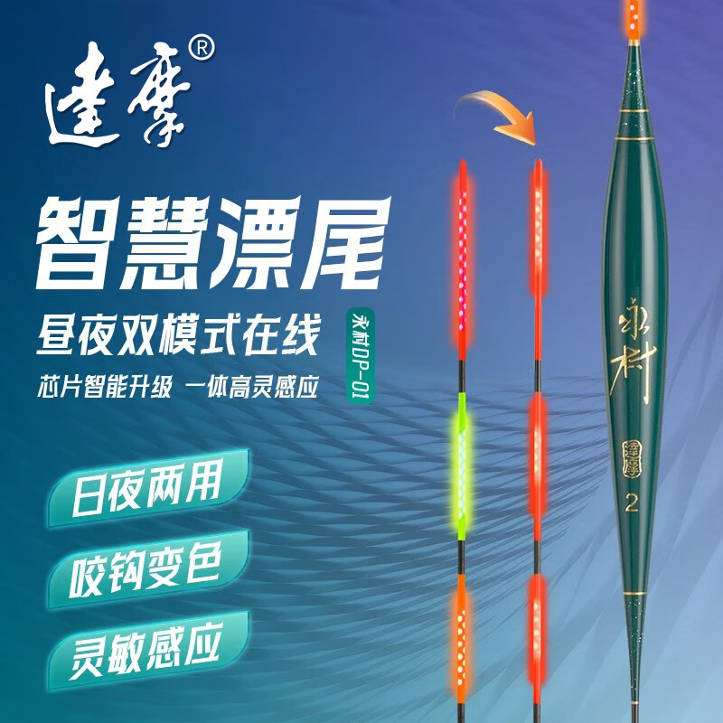 达摩浮漂新品夜光漂日夜两用智能鱼漂咬钩变色高灵敏感应电子漂DP-01 DP-01（发光7目变色3目） 4号 京东折扣/优惠券
