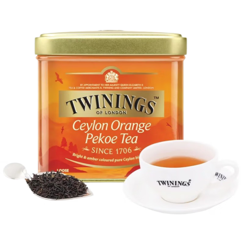 川寧（TWININGS）英國川寧紅茶進口茶葉錫蘭紅茶100罐裝斯里蘭卡濃香 豪門伯爵紅茶100g