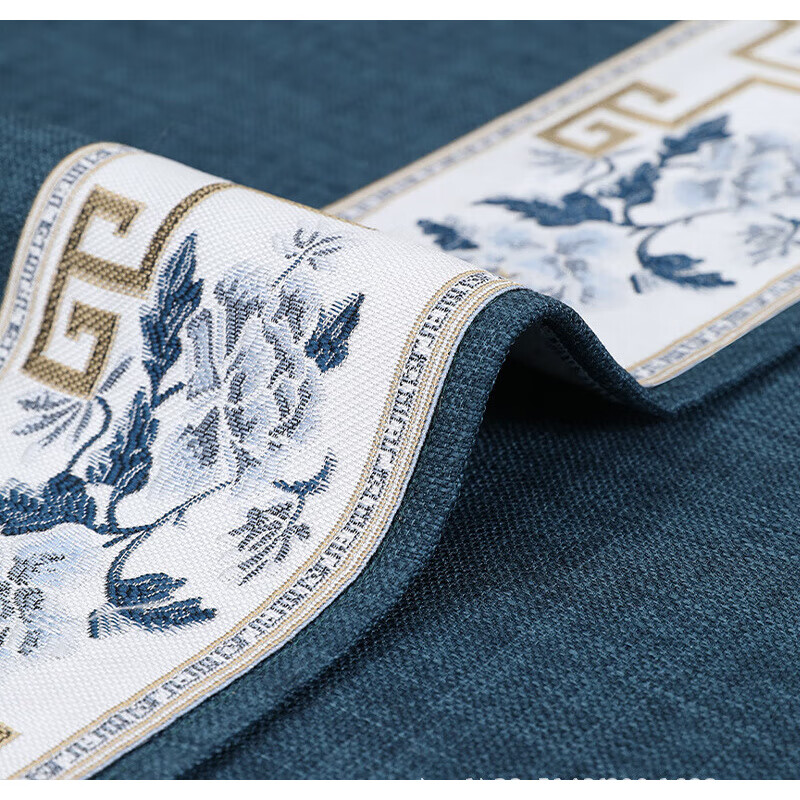 荃姝棉麻沙发垫中式沙发罩盖布巾感防滑沙发巾四季 国色天香-棉麻-红色 110cm*240cm