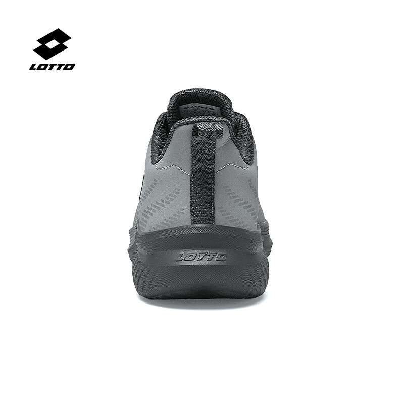 乐途（LOTTO）跑步鞋男鞋运动鞋男款皮面春冬防泼水官方黑色男士休闲跑步鞋子男 玛瑙灰【皮面防泼水男女同款】 42