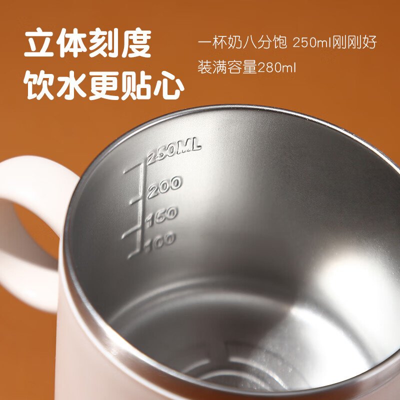 MPPMCK儿童饮水杯3-6岁316不锈钢儿童吸管杯带盖宝宝家用带刻度喝水杯幼 280ml 316小皮巴拉吸管杯