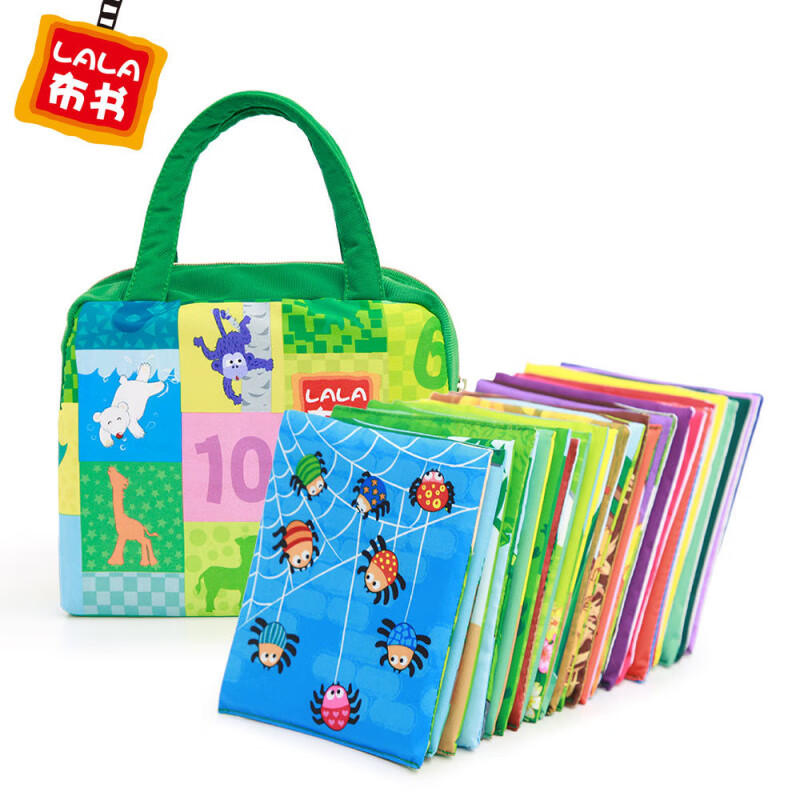LALABABY拉拉布書6-12個(gè)月寶寶布書拼圖卡片嬰幼兒撕不爛早教玩具 動(dòng)物與數(shù)字