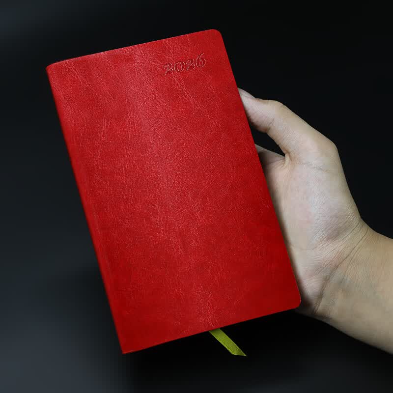记忆印象 2026年效率手册 日程本小本子 口袋工作笔记本子记事本效率手册计划手帐软面抄定制logo 战神红