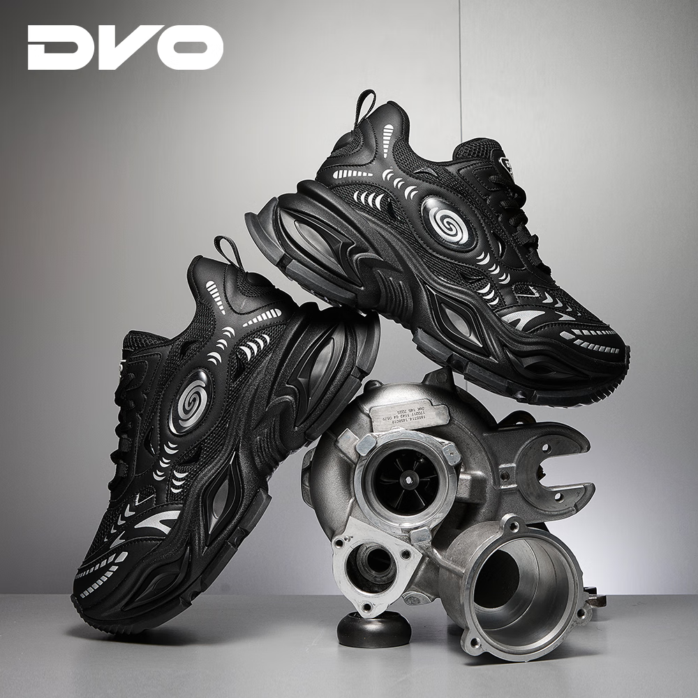 DVO10CM隐形增高鞋男款潮流冬季爆款银色加绒厚底减震老爹鞋运动潮鞋 黑色 42 男码