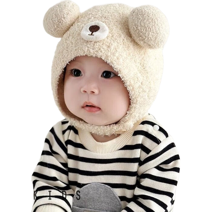 宝宝帽子秋冬可爱超萌球球婴幼儿童套头护耳帽小月龄2025新款保暖 亲肤棉/透气不扎【护囟护耳/黄色】 适龄3岁以内