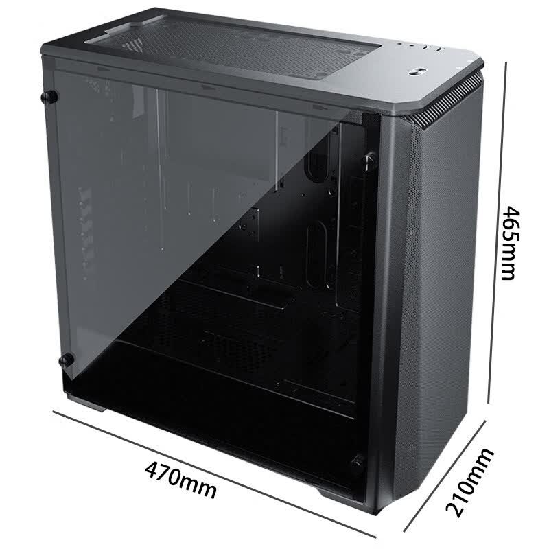 追风者P400 Air 钢化玻璃侧透ATX台式支持360水冷电脑机箱 P400 Air黑色 前置面板孔网 官方标配