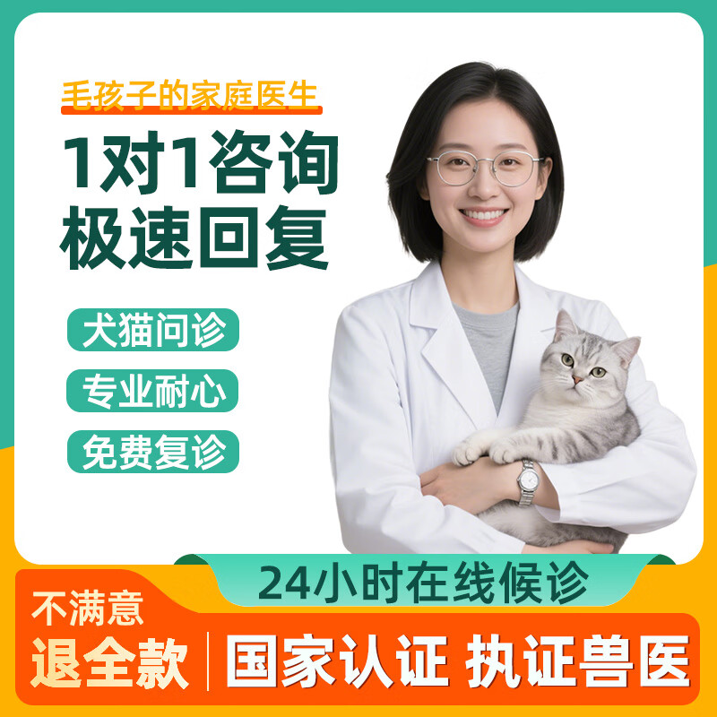 欧庭宠物医生在线问诊兽医线上咨询犬猫咪狗狗看病宠物医院24小时在线 【猫咪专科】24小时咨询 国家认证兽医/专业诊疗资质