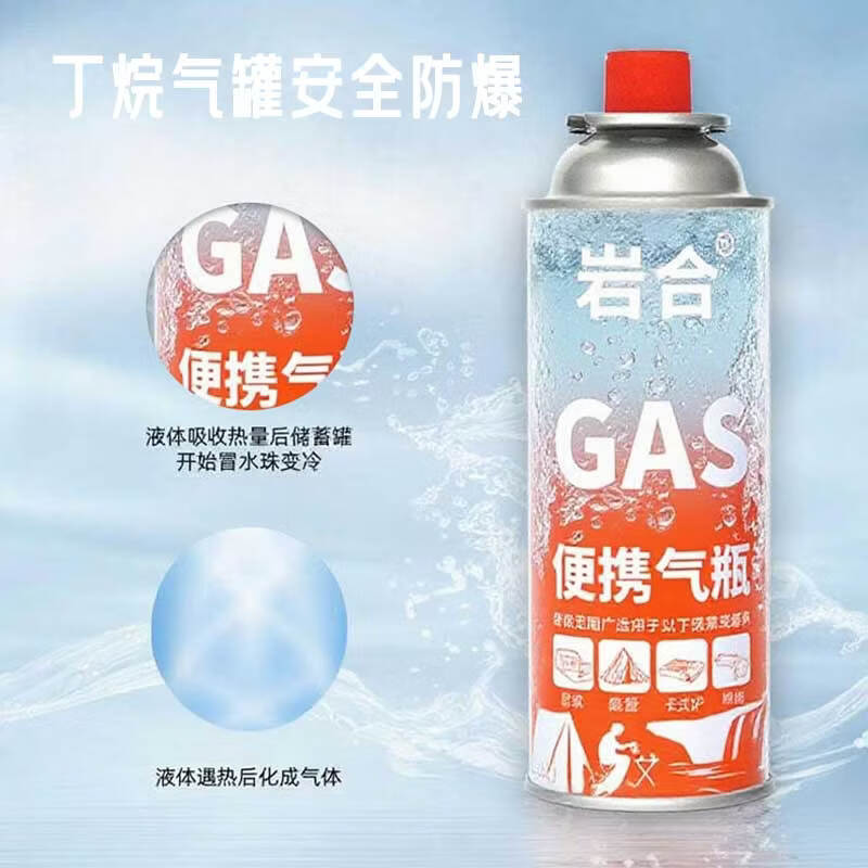 岩合卡式炉气罐通用 tj便携户外野营烧烤安全防爆气瓶 丁烷瓦斯煤气罐 220g*4瓶